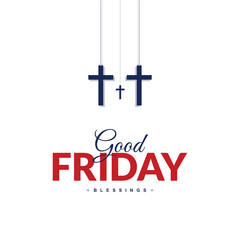 Obraz premium Good friday blessings wishes social media post and banner vector file