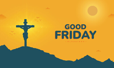 Good friday blessings wishes social media banner vector file