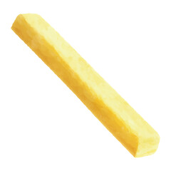 Delicious, appetizing french fries. Roasted potato in deep fat fry oil potatoes. Yellow sticks, isolated on white background. Fast Food. Unhealthy tasty food. Realistic 3d vector illustration.