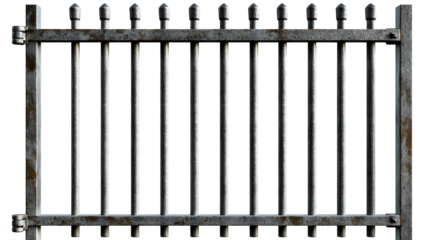 Prison bars isolated on white and transparent background, cut out png