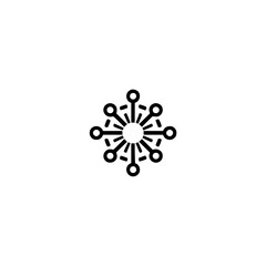 Abstract Snowflake Logo on White: Minimalist Design Element