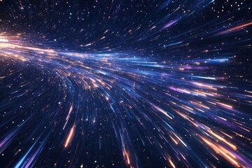 Fototapeta premium Exploration of cosmic light trails through a vibrant galaxy during a starry night