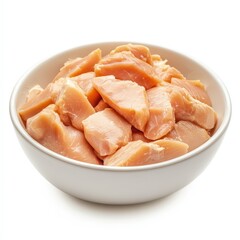 Bowl of Fresh Raw Chicken Breast Cubes Ready for Cooking Delicious and Healthy Meal Prep Ingredient