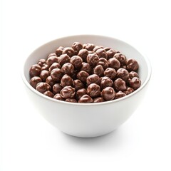 Delicious Chocolate Malted Milk Balls in a White Bowl A Sweet Treat for Snack Time
