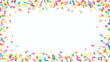Colorful Confetti Border Frame Repeat Pattern for Birthday Party or Event Celebration Invitation Design