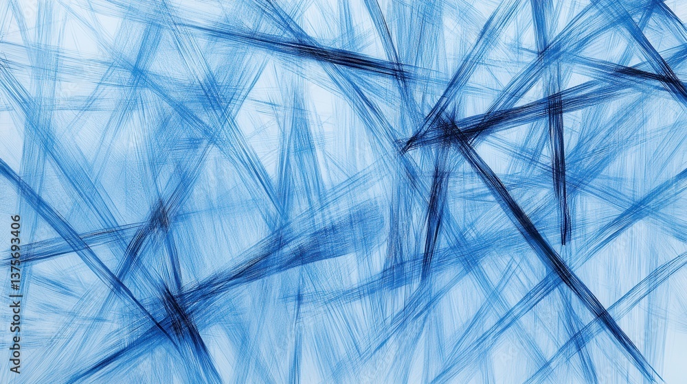 Aufkleber elegant pencil strokes backdrop in pastel blue tones, abstract drawing with intersecting lines and m