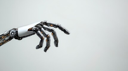 A robotic hand demonstrating advanced technology and transformation in business operations and automation