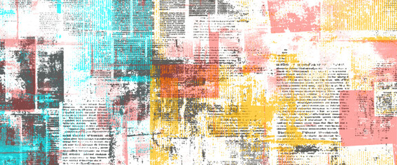 Vector newspaper paper grunge vintage colorful poster with the words