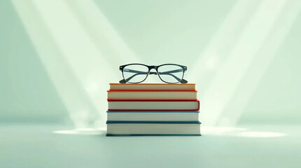 Books and Glasses Shine in Soft Light for World Book Day