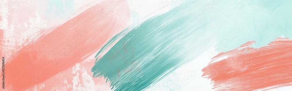 Aufkleber abstract pencil strokes shapes in mint and coral blend together in a artistic pattern, creating a mo