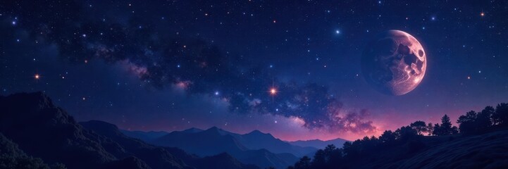 Celestial bodies in a dark sky with constellations , constellations, stars