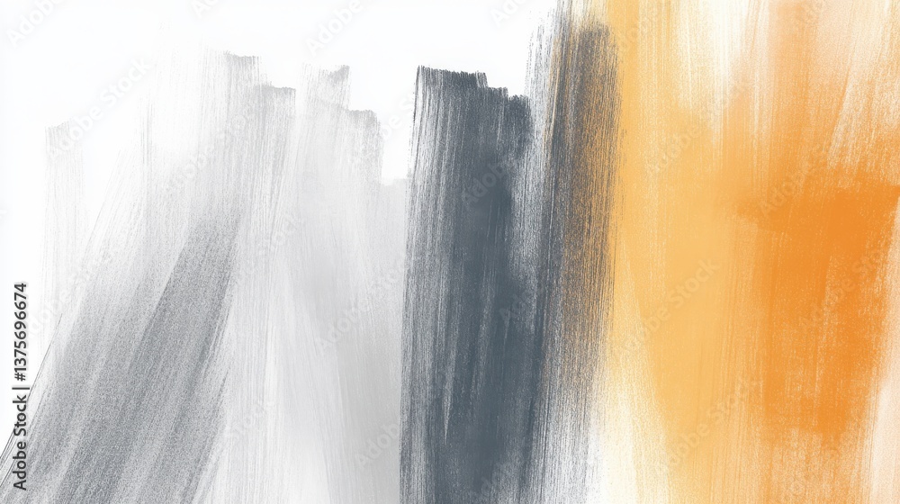 Aufkleber abstract pencil strokes layers in muted amber and gray tones against a white background for artistic
