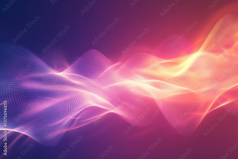 Aufkleber colorful abstract waves of light flow across a dark background in a captivating display