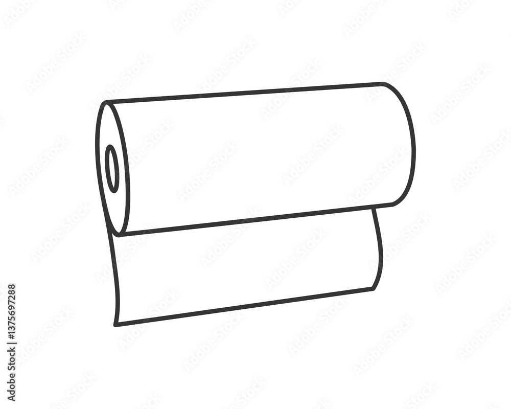 Poster simple line art illustration of a roll of paper. perfect for representing concepts of new beginnings