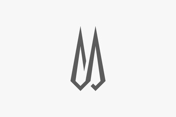 letter M modern minimalist unique logo 
