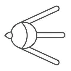 Soviet union satellite thin line icon, cosmos concept. Vector graphics. Space satellite sign on white background, outline style icon for mobile or web design.