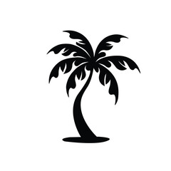 Palm Tree Vector Illustration – Black Silhouette Palm Trees on White Background for Posters & Banners
