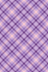 Garment fabric plaid background, premium pattern texture seamless. Checked check vector textile tartan in light and violet colors.