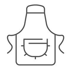 Apron with pocket thin line icon, culinary cooking concept. Vector graphics. Kitchen apron cloth sign on white background, outline style icon for mobile or web design.