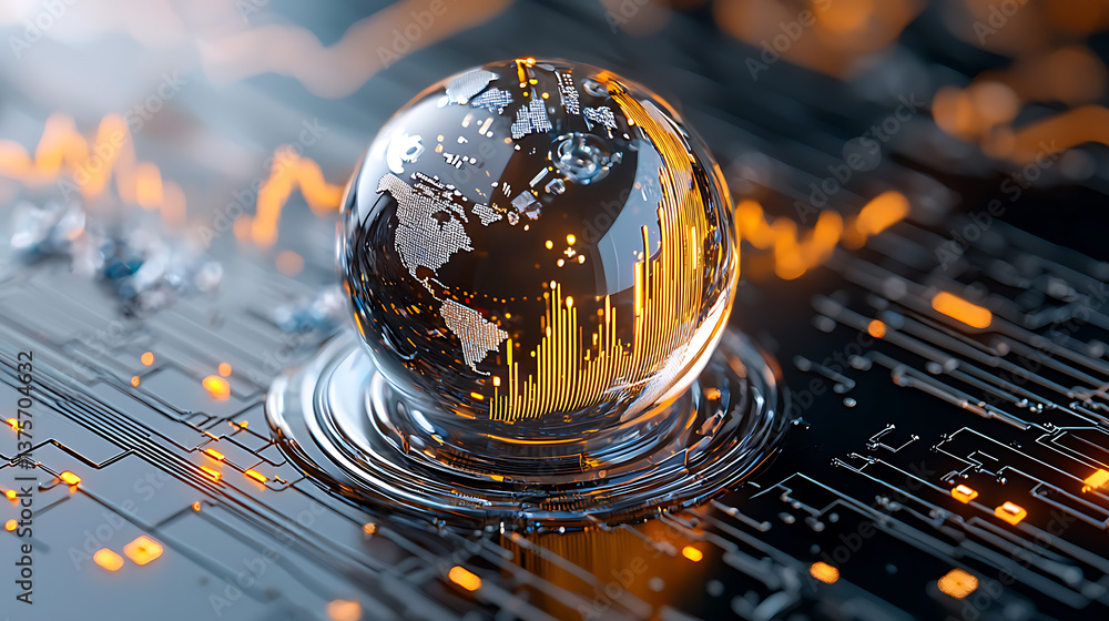 Poster global data visualization event digital world graphic art abstract environment close-up view technol