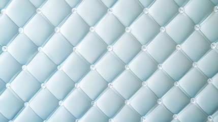 Sleek Texture: Light Blue Padded Surface with Diamond Studs for Elegant Upholstery and Sophisticated Design