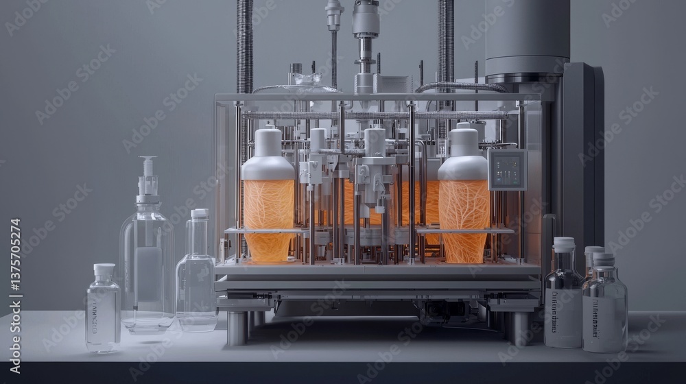 Aufkleber advanced machine for automated beverage manufacturing process in a factory setting.