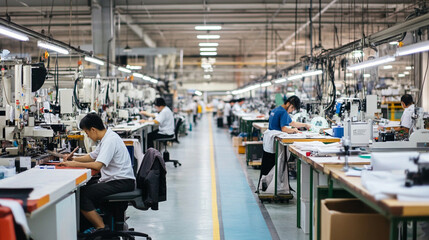 Fototapeta premium The factory's quality control team ensures that every product meets stringent standards.