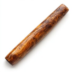Polished Wooden Rolling Pin: Natural Grain, Warm Tones, Kitchen Baking Tool, Culinary Preparation, Food Photography