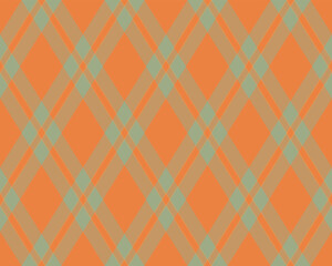 Fototapeta premium Vibrant orange and sage green plaid pattern. Perfect for textile design, website backgrounds, or autumnthemed projects.