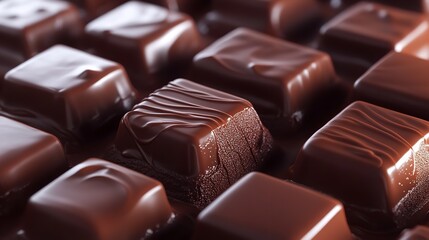 Naklejka premium A delightful assortment of heart-shaped chocolates arranged beautifully on a table, exuding love and sweetness for a perfect Valentine's Day celebrat