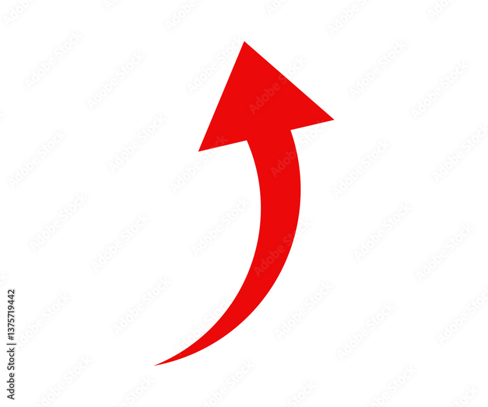Poster red arrow up icon. direction symbol. arrow symbol for app vector design and illustration.