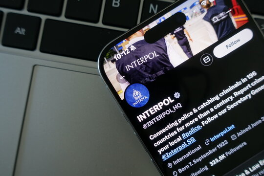 Kiel, SH, Germany, 04-01-2025 INTERPOLs Commitment to Global Crime Prevention Showcased on Social Media Platform