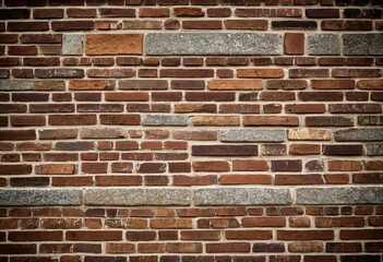 Fototapeta premium A brick wall with a black floor in front of it.