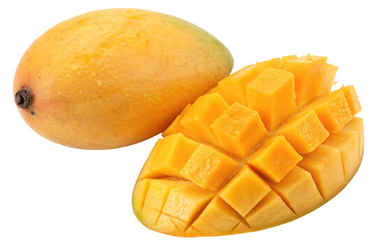 Ripe Mango Fruit Isolated Transparent Background, PNG &ndash; Fresh Juicy Yellow Slice Clipart for Design, KESAR KERI, AAM, HAPUS, TALALA, GIR, 