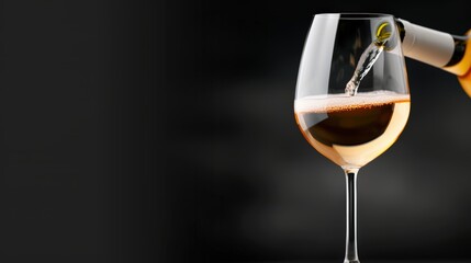 Pouring white wine into a glass