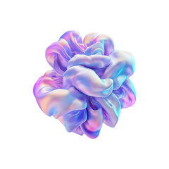 A soft, colorful, abstract shape with iridescent hues, symbolizing fluidity, creativity, and modern design on a transparent background.