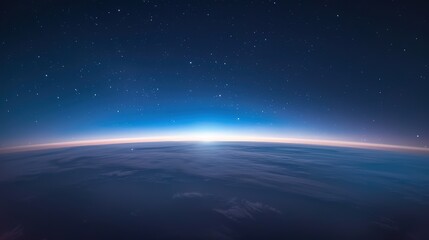 Stunning view of Earth from space at dawn.