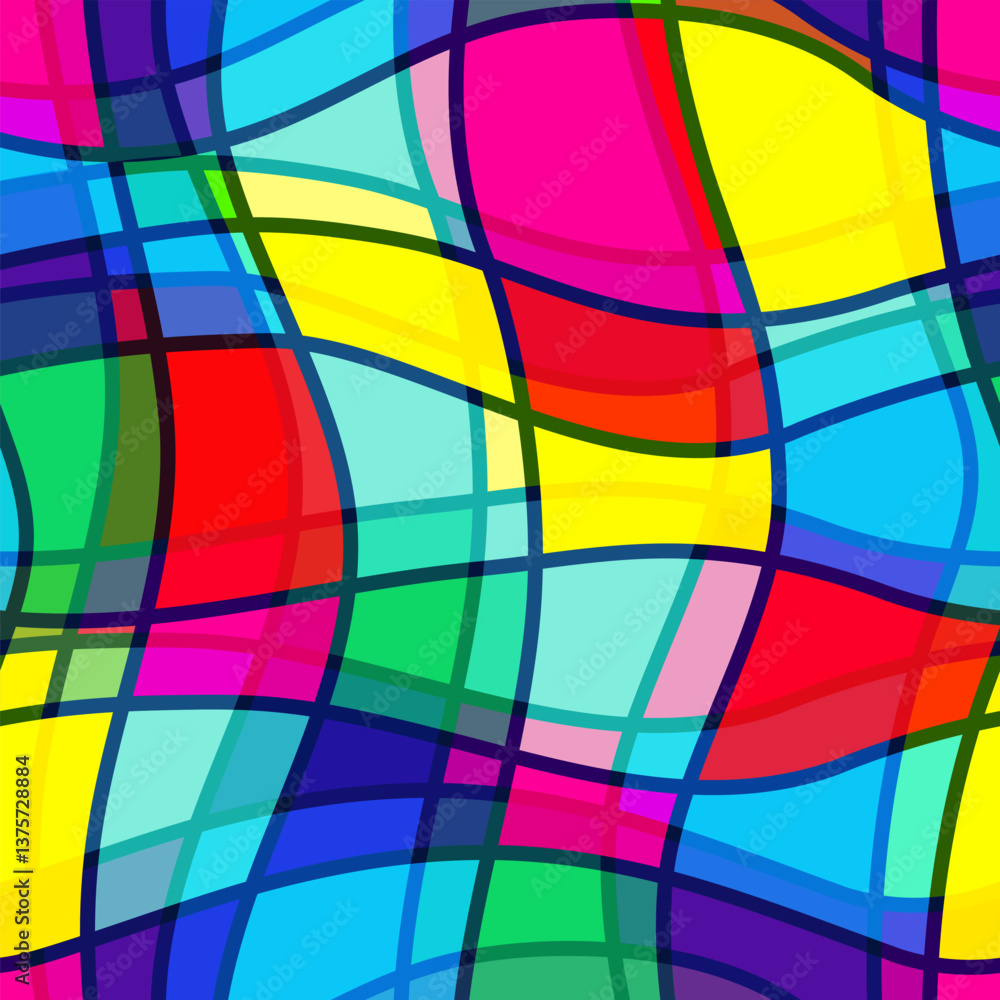 Aufkleber colorful seamless pattern. abstract background with curved lines. design for fabrics and wallpaper. 