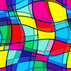 Colorful seamless pattern. Abstract background with curved lines. Design for fabrics and wallpaper. Vector illustration.