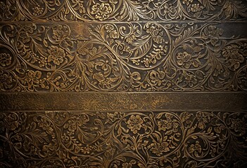 A close up of a metal wall with a pattern on it.