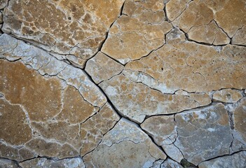 Obraz premium A close up of a stone wall with cracks.