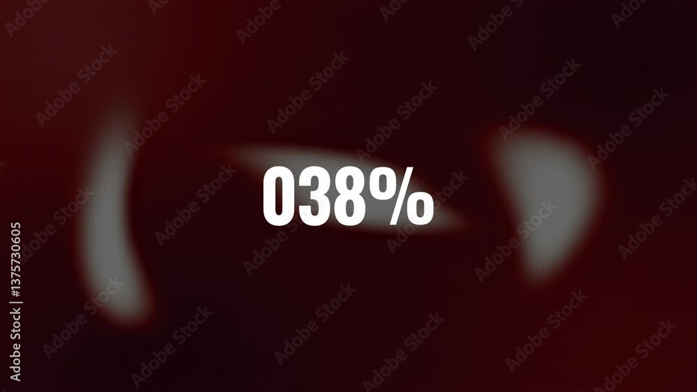 Aufkleber a dynamic 0% to 100% progress animation set against a red waves motion design background. excellent 