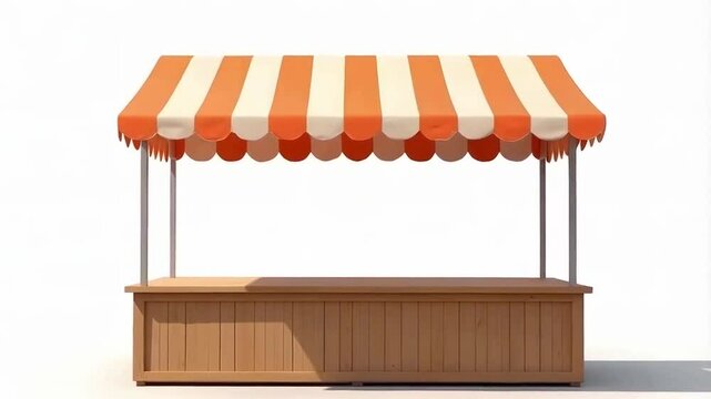 Promotion orange market stall isolated on a white background with space for your product or promotion