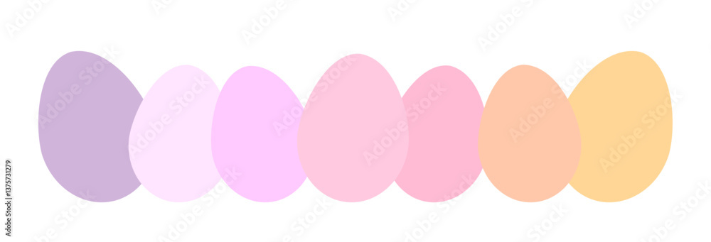 Wall mural easter eggs collection on white background. easter eggs border design element. vector illustration.