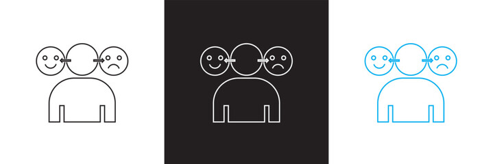 Mood swing dual tone icon. Sleek and modern icon . Design for decoration, sticker, icon, kids etc. Vector illustration. isolated on white and black background. EPS 10