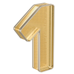 Number 1 Gold 3D Render