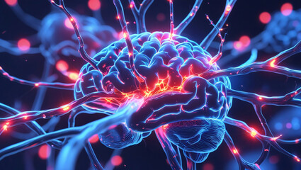 Obraz premium Abstract Colorful 3D DNA Illustration with Glowing Energy and Fractal Patterns