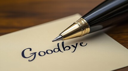Notes written with a pen on a desk capture a farewell message that signifies a bittersweet goodbye during an emotional moment of transition