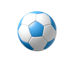 Blue and white soccer ball