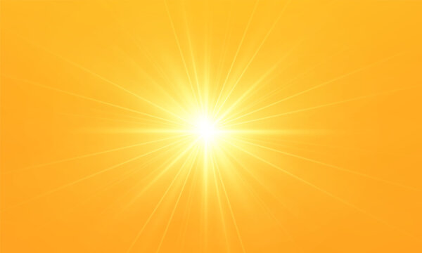  Warm sun on a yellow background. Leto.bliki solar rays